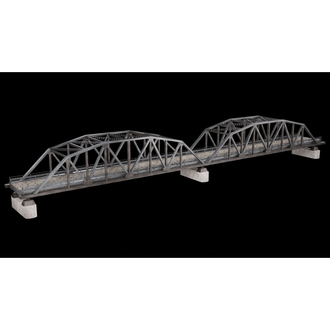 Steel Bridge Post 3D Model – Low Poly Game Asset, FBX & OBJ - View 25