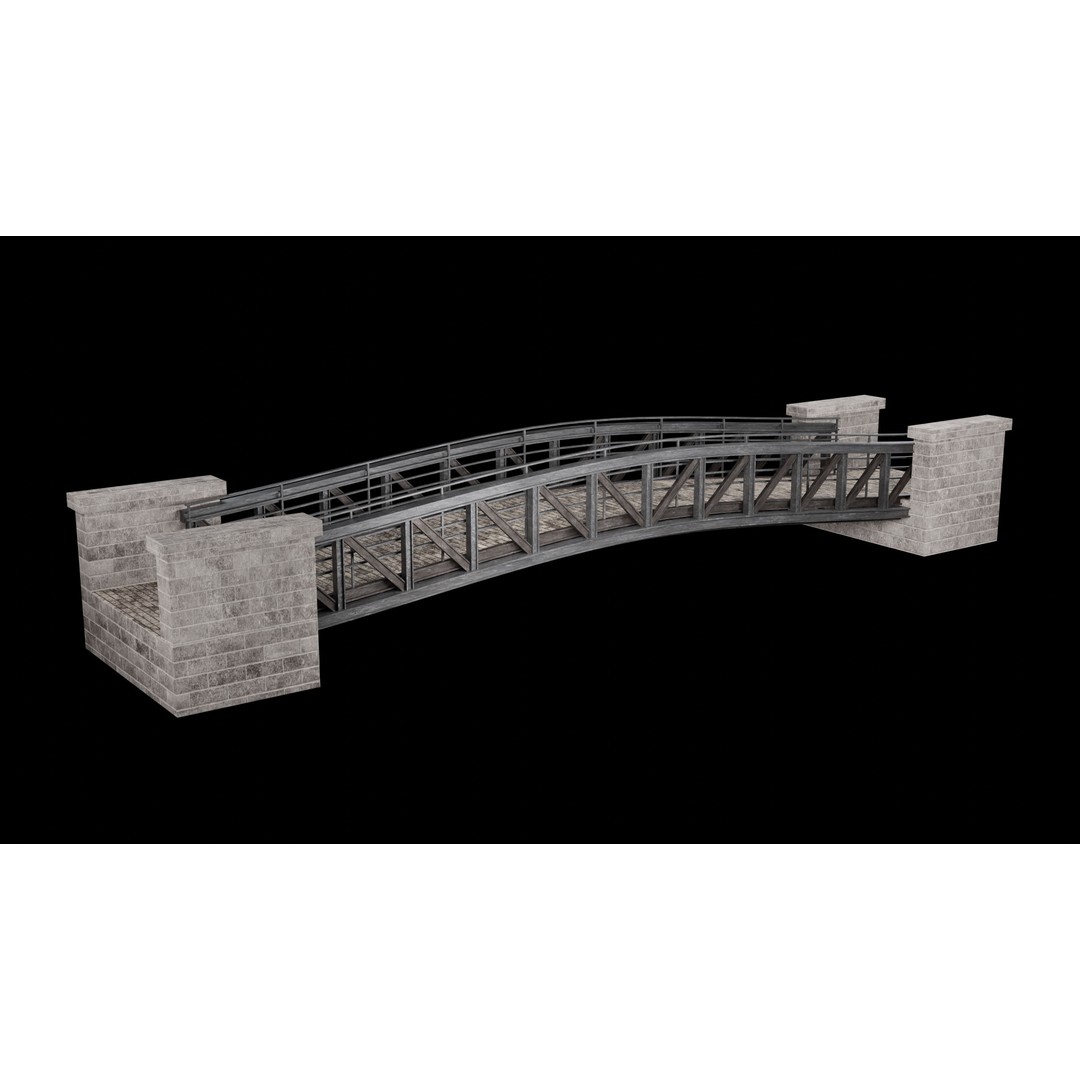 Steel Bridge Post 3D Model – Low Poly Game Asset, FBX & OBJ - View 29