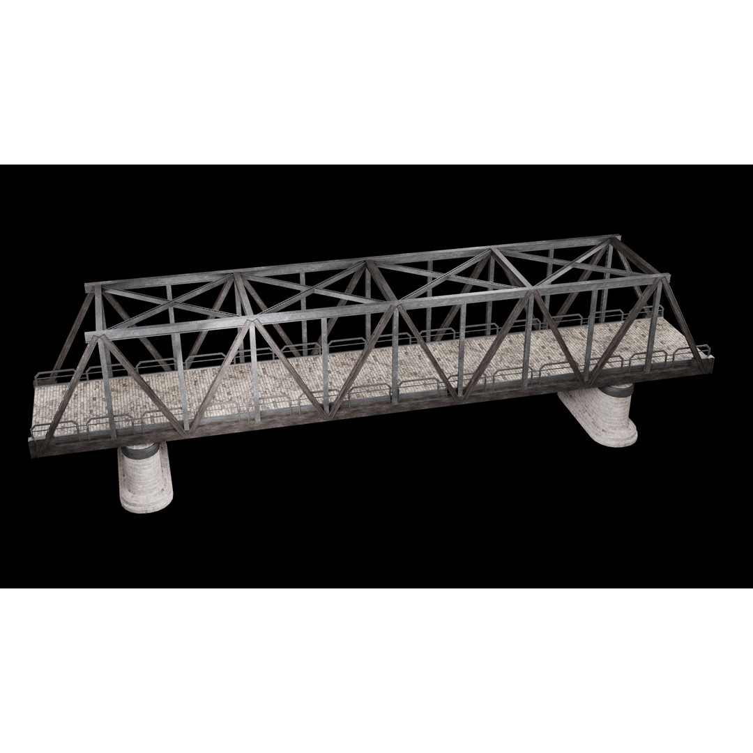 Steel Bridge Post 3D Model – Low Poly Game Asset, FBX & OBJ - View 30