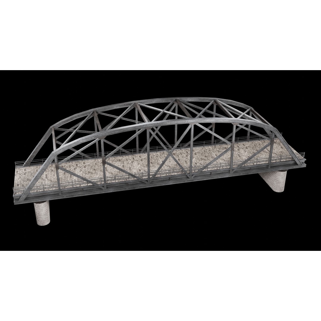 Steel Bridge Post 3D Model – Low Poly Game Asset, FBX & OBJ - View 31