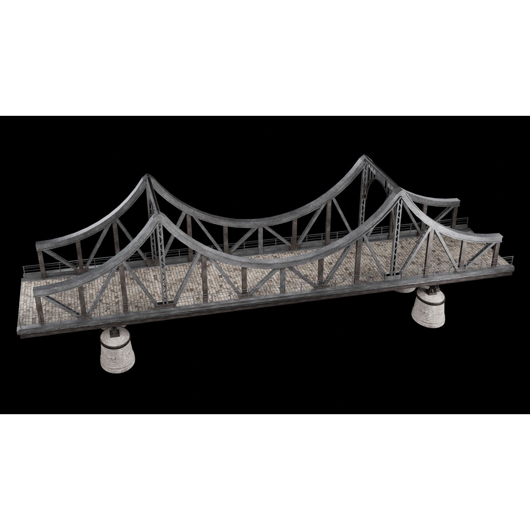 Steel Bridge Post 3D Model – Low Poly Game Asset, FBX & OBJ - View 32