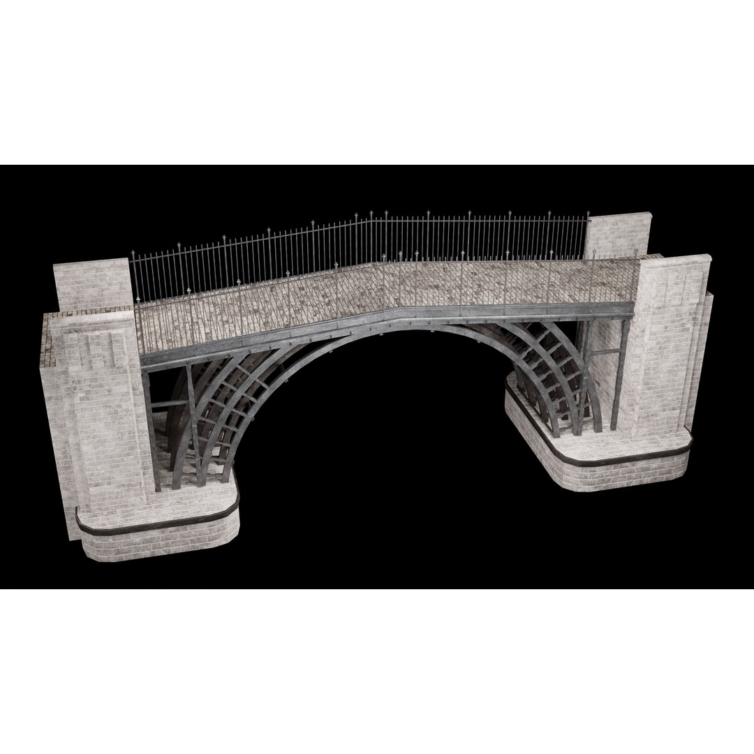 Steel Bridge Post 3D Model – Low Poly Game Asset, FBX & OBJ - View 33