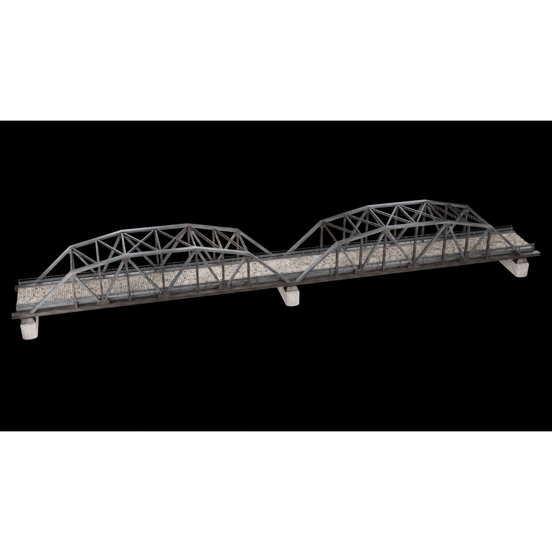 Steel Bridge Post 3D Model – Low Poly Game Asset, FBX & OBJ - View 34