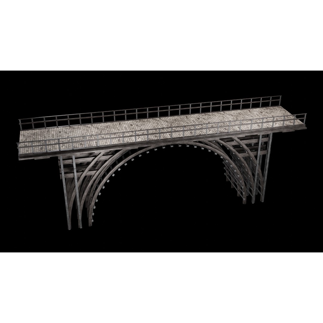 Steel Bridge Post 3D Model – Low Poly Game Asset, FBX & OBJ - View 36
