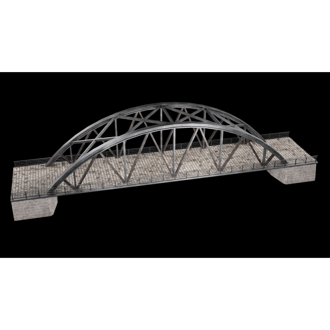 Steel Bridge Post 3D Model – Low Poly Game Asset, FBX & OBJ - View 37