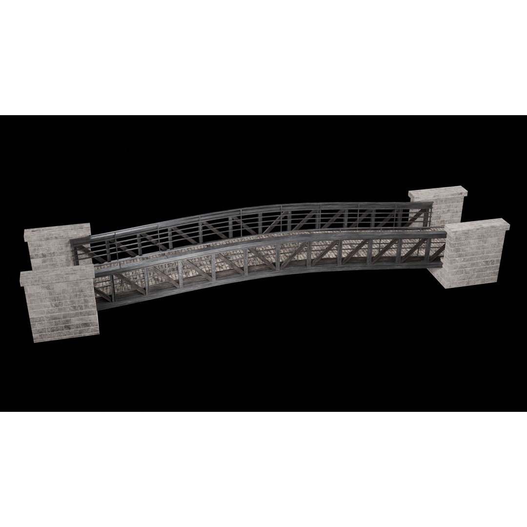 Steel Bridge Post 3D Model – Low Poly Game Asset, FBX & OBJ - View 38