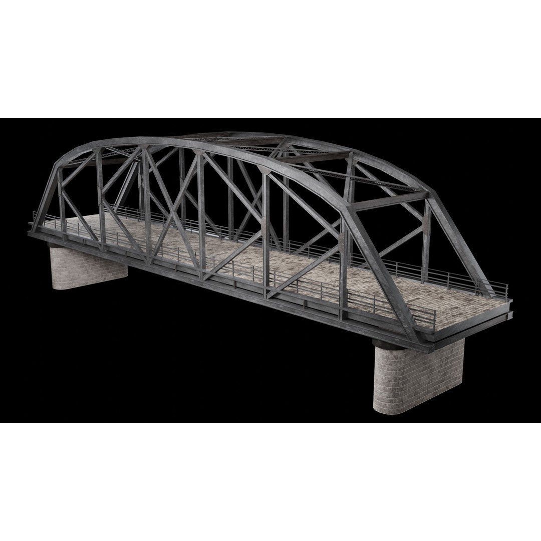 Steel Bridge Post 3D Model – Low Poly Game Asset, FBX & OBJ - View 4