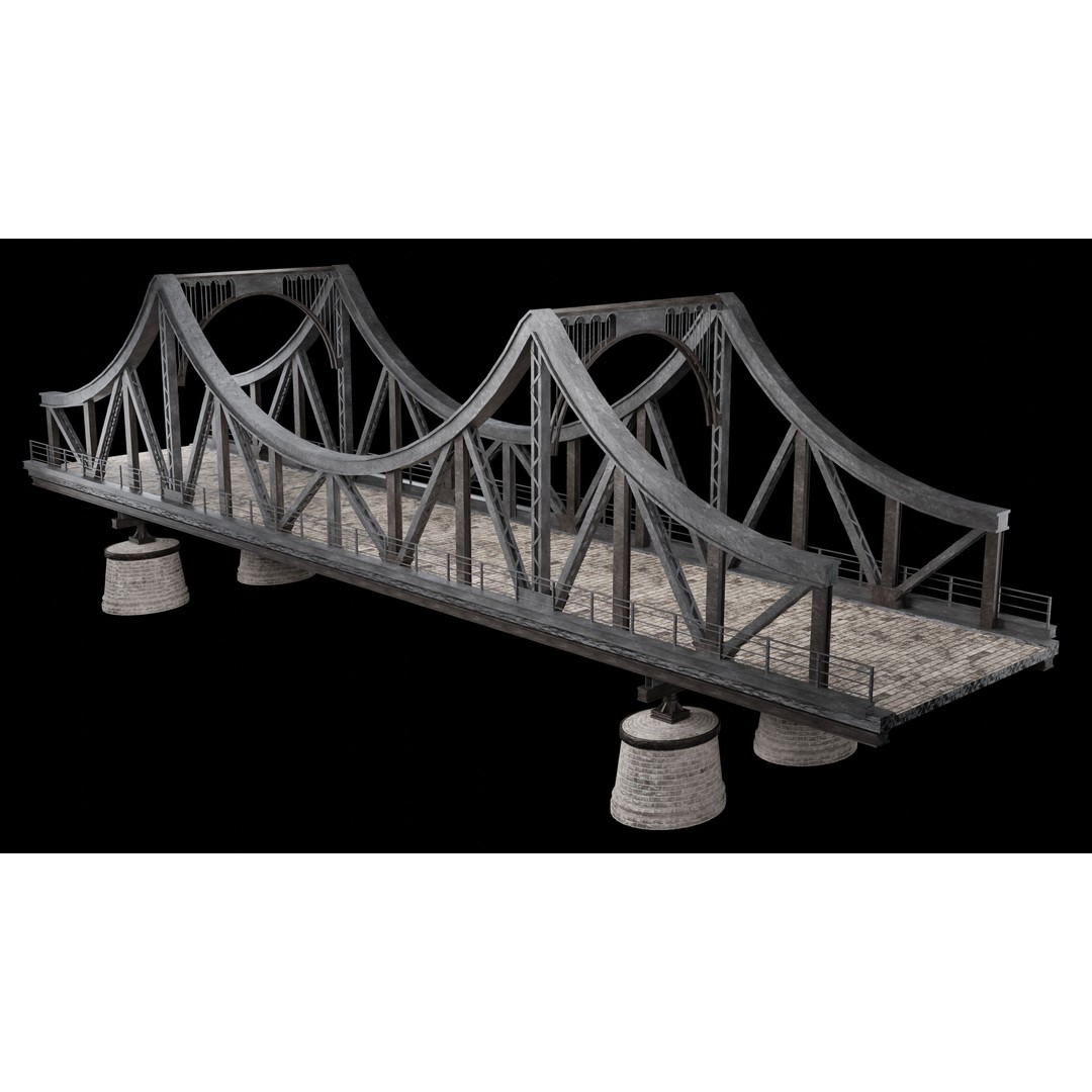 Steel Bridge Post 3D Model – Low Poly Game Asset, FBX & OBJ - View 5