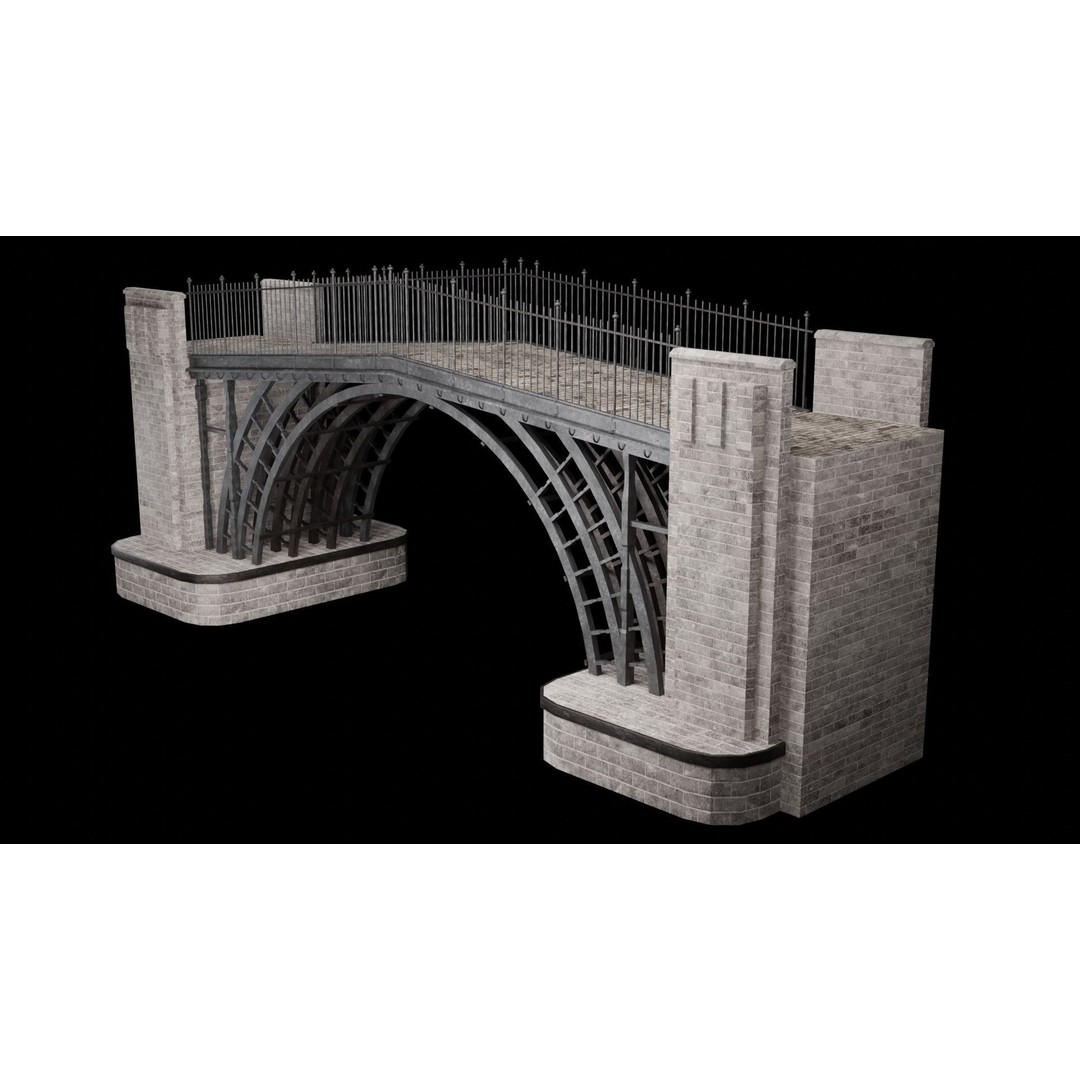 Steel Bridge Post 3D Model – Low Poly Game Asset, FBX & OBJ - View 6