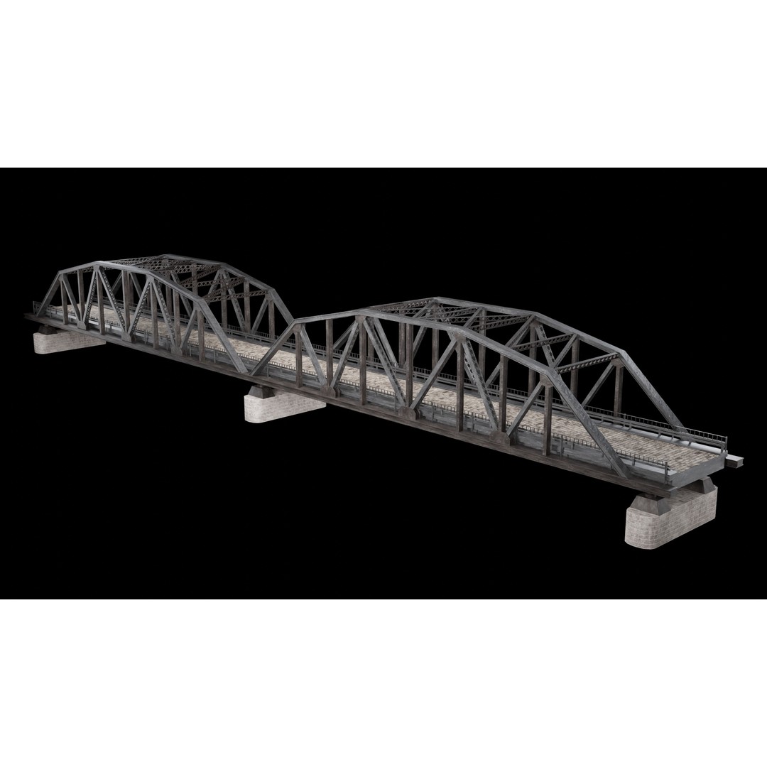 Steel Bridge Post 3D Model – Low Poly Game Asset, FBX & OBJ - View 7