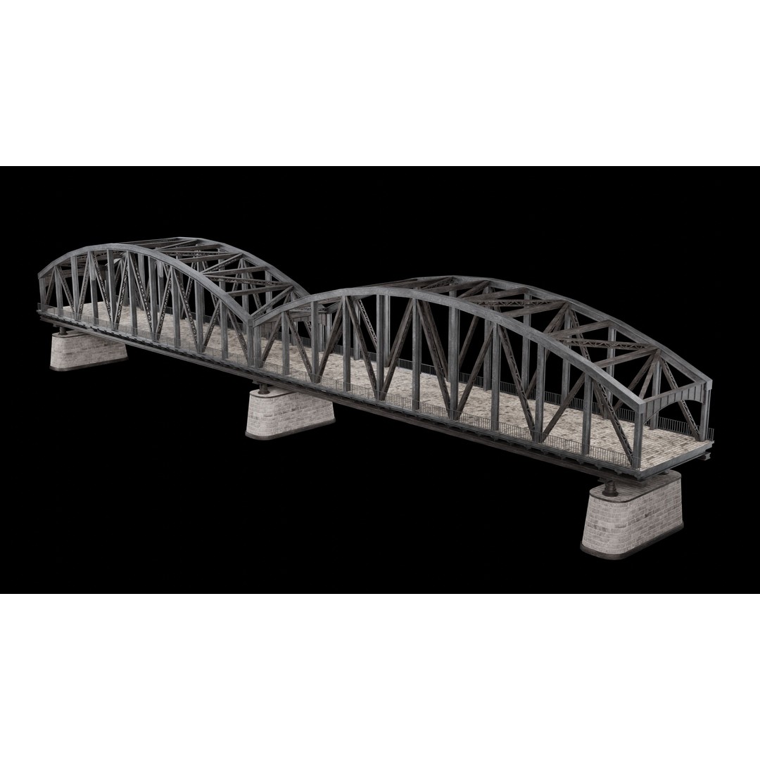 Steel Bridge Post 3D Model – Low Poly Game Asset, FBX & OBJ - View 8
