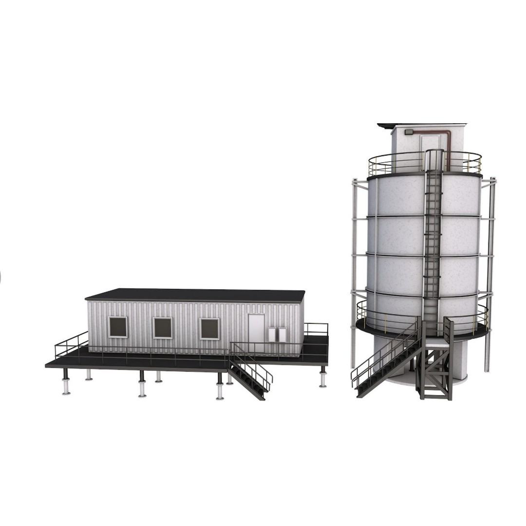 Refinery Modules 3D Model – Realistic Industrial Assets, FBX, OBJ - View 12