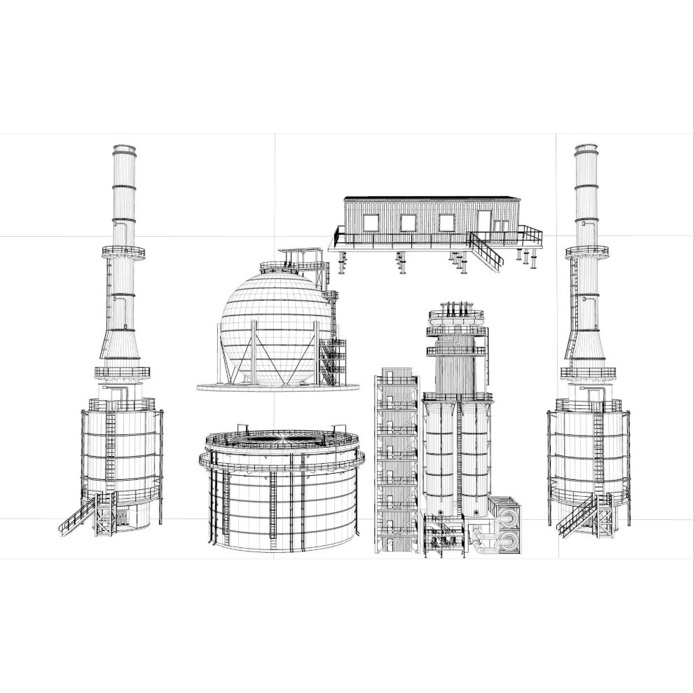 Refinery Modules 3D Model – Realistic Industrial Assets, FBX, OBJ - View 28