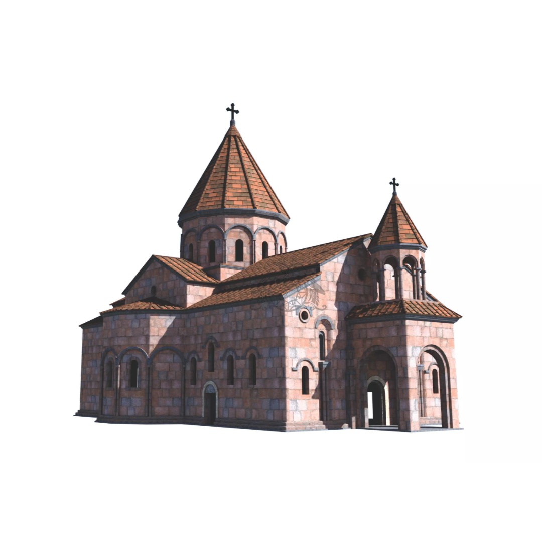 Talin Cathedral 3D Model – Historic Armenian Church, PBR Textures, FBX - View 2