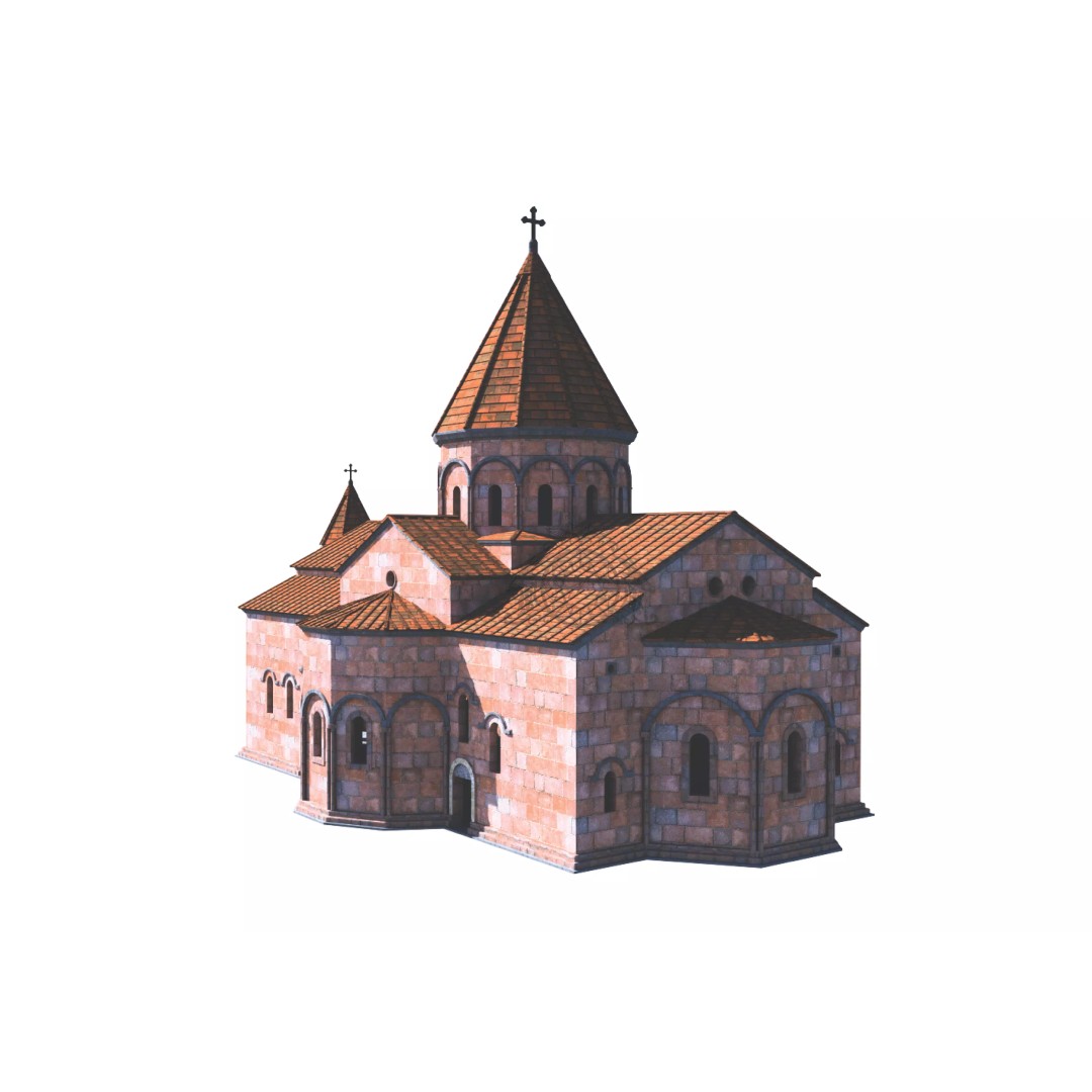 Talin Cathedral 3D Model – Historic Armenian Church, PBR Textures, FBX - View 3