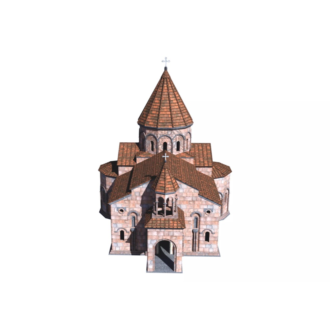 Talin Cathedral 3D Model – Historic Armenian Church, PBR Textures, FBX - View 4