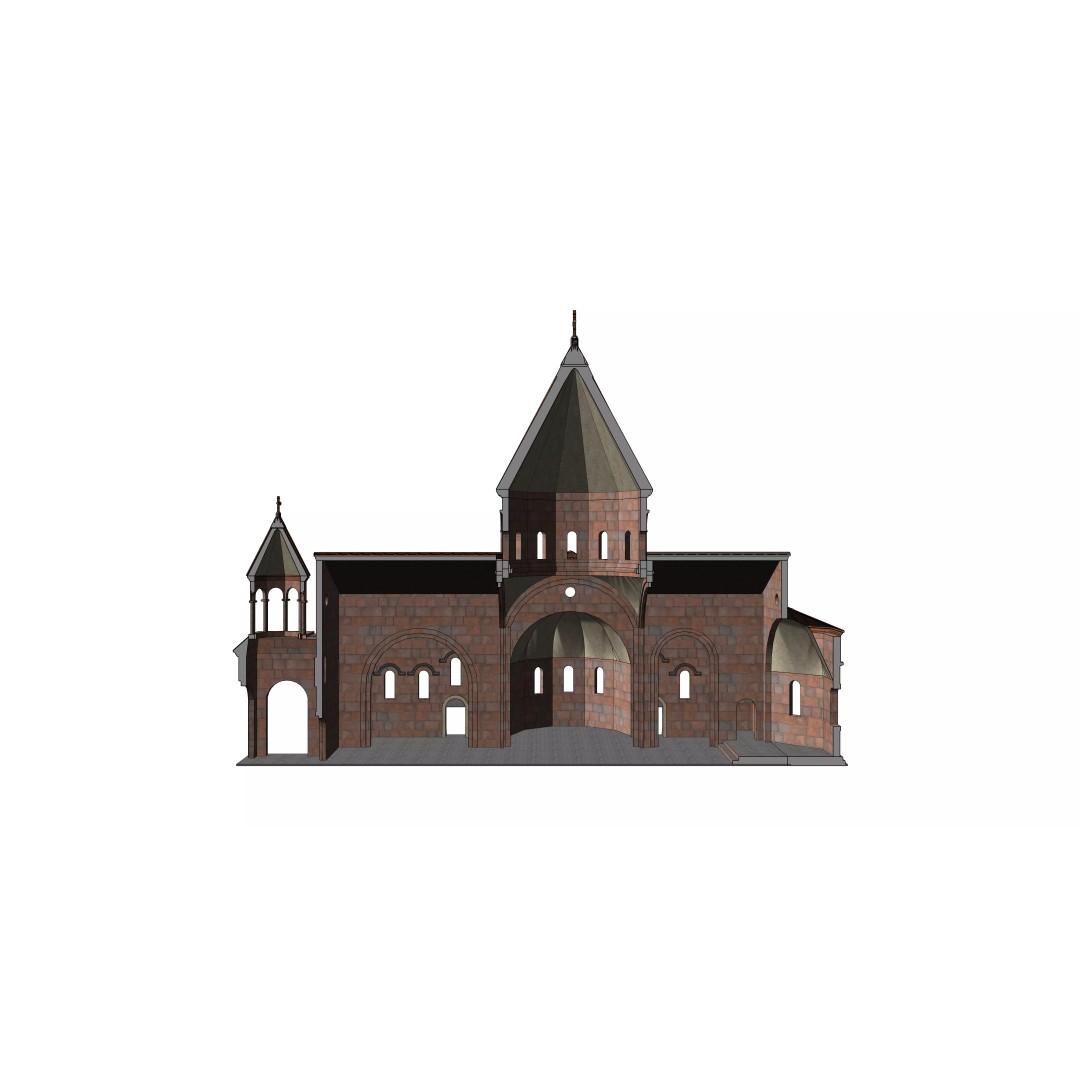Talin Cathedral 3D Model – Historic Armenian Church, PBR Textures, FBX - View 6