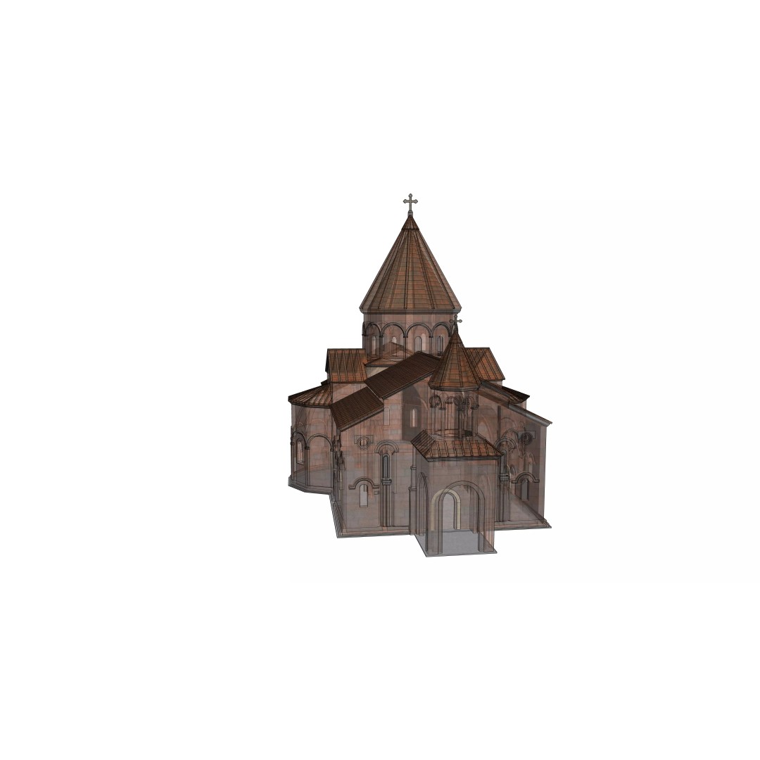 Talin Cathedral 3D Model – Historic Armenian Church, PBR Textures, FBX - View 8