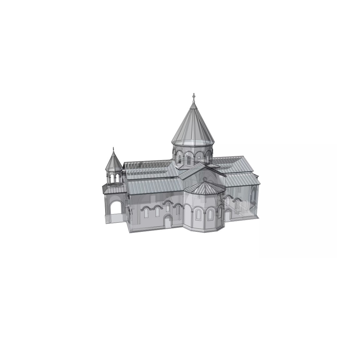 Talin Cathedral 3D Model – Historic Armenian Church, PBR Textures, FBX - View 9