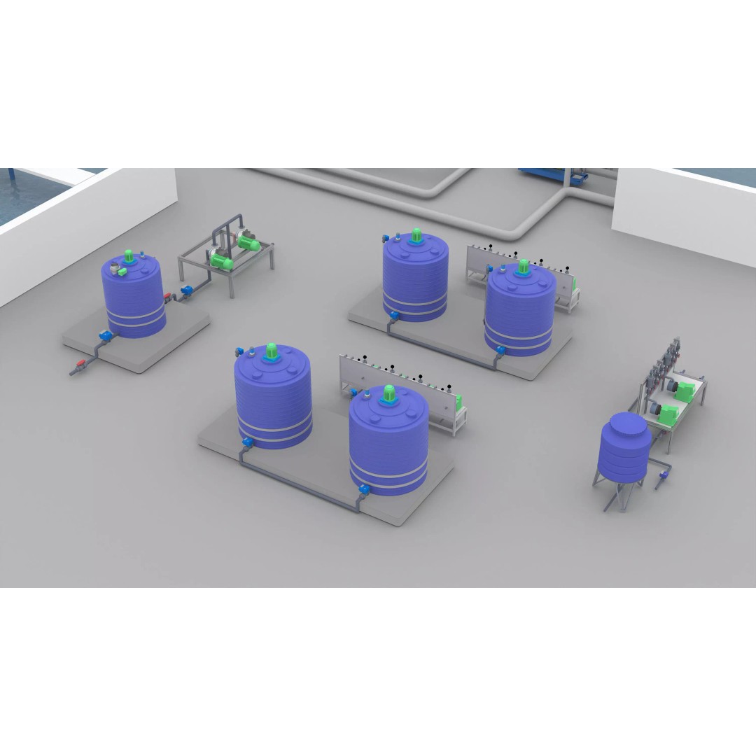 Water Treatment Plant 3D Model – PBR Industrial Asset, OBJ/FBX - View 3