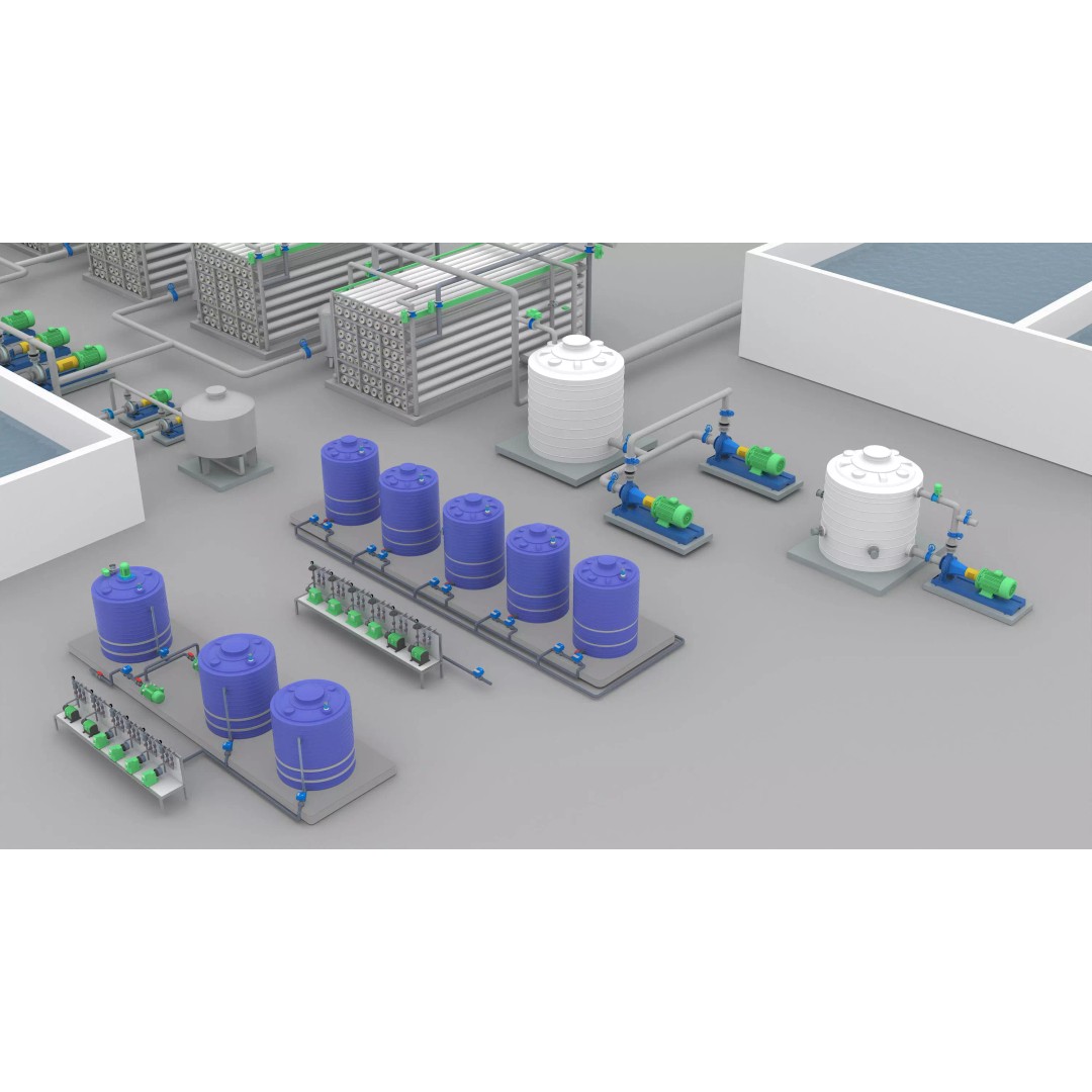 Water Treatment Plant 3D Model – PBR Industrial Asset, OBJ/FBX - View 4