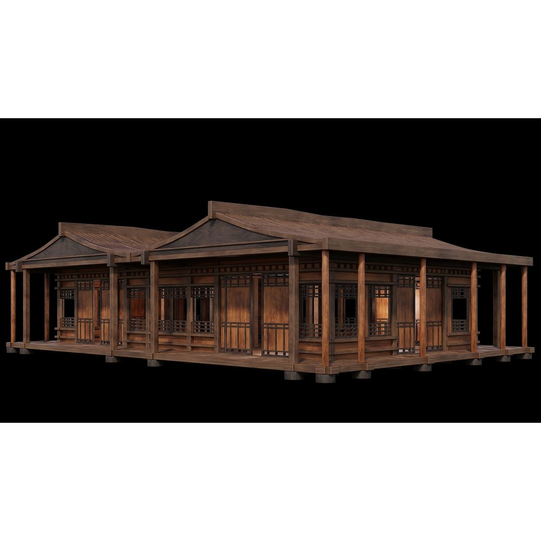 Medieval Houses 3D Model – Low Poly Game Ready with 4K Textures