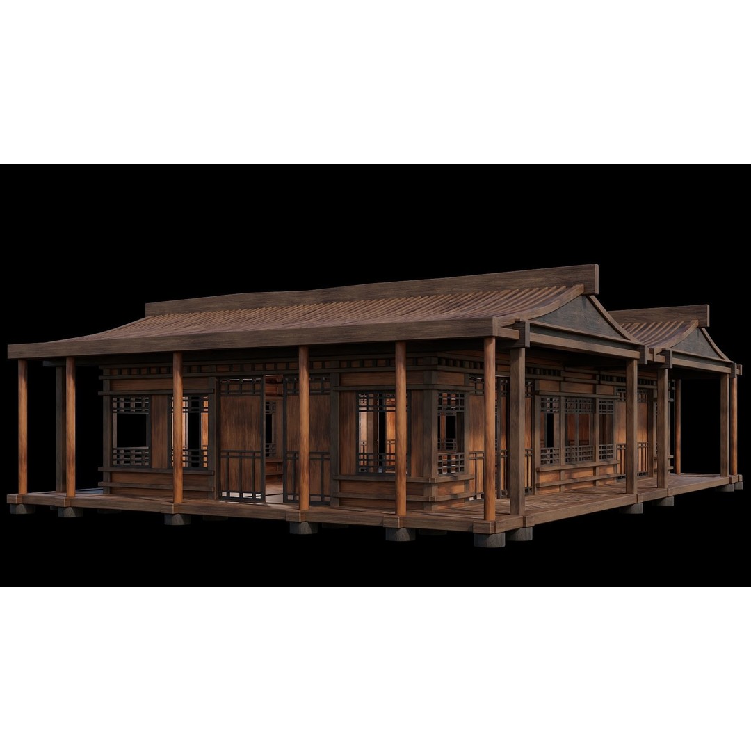 Medieval Houses 3D Model – Low Poly Game Ready with 4K Textures - View 12