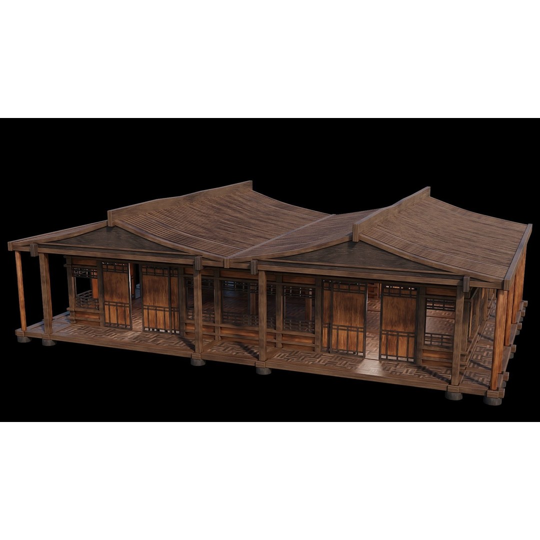 Medieval Houses 3D Model – Low Poly Game Ready with 4K Textures - View 9