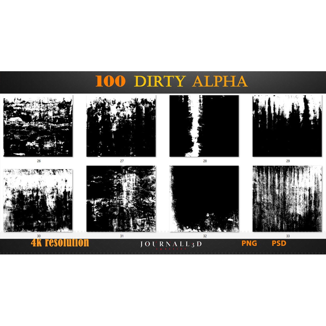 100 Alpha Dirty Textures 3D Model – Imperfection Textures, PNG, PSD - View 6