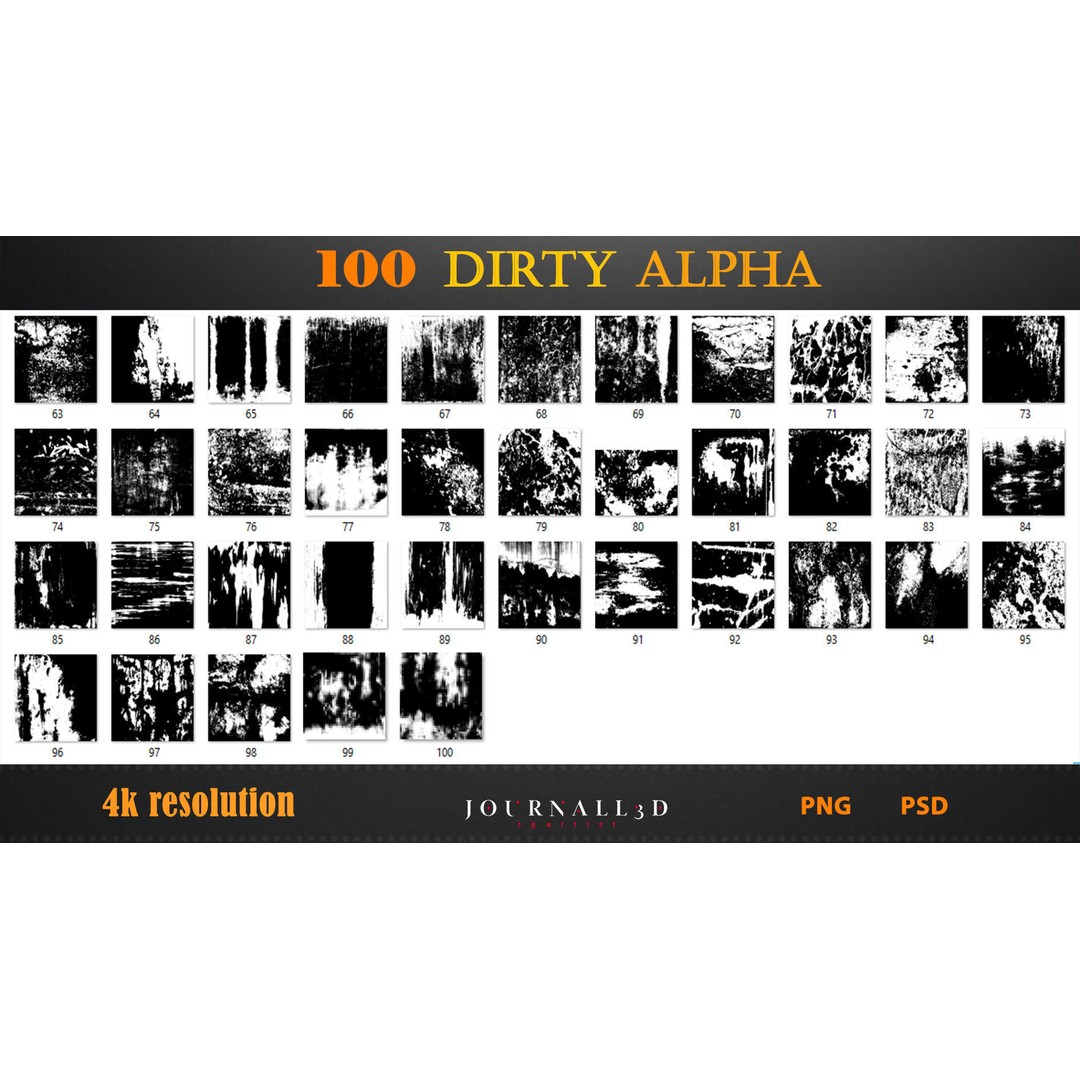 100 Alpha Dirty Textures 3D Model – Imperfection Textures, PNG, PSD - View 8