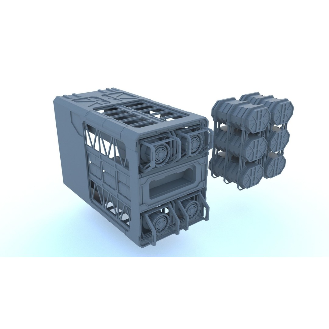 Sci-Fi Structures 3D Model – Kitbash Collection, FBX & OBJ Formats - View 12