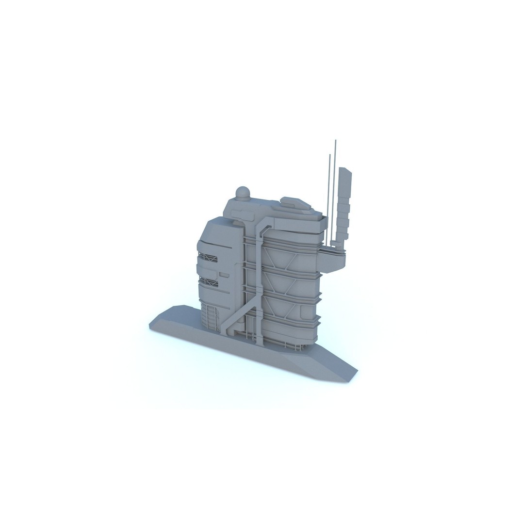 Sci-Fi Structures 3D Model – Kitbash Collection, FBX & OBJ Formats - View 15