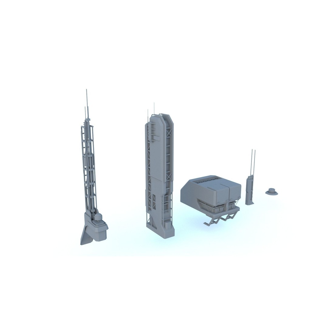 Sci-Fi Structures 3D Model – Kitbash Collection, FBX & OBJ Formats - View 27