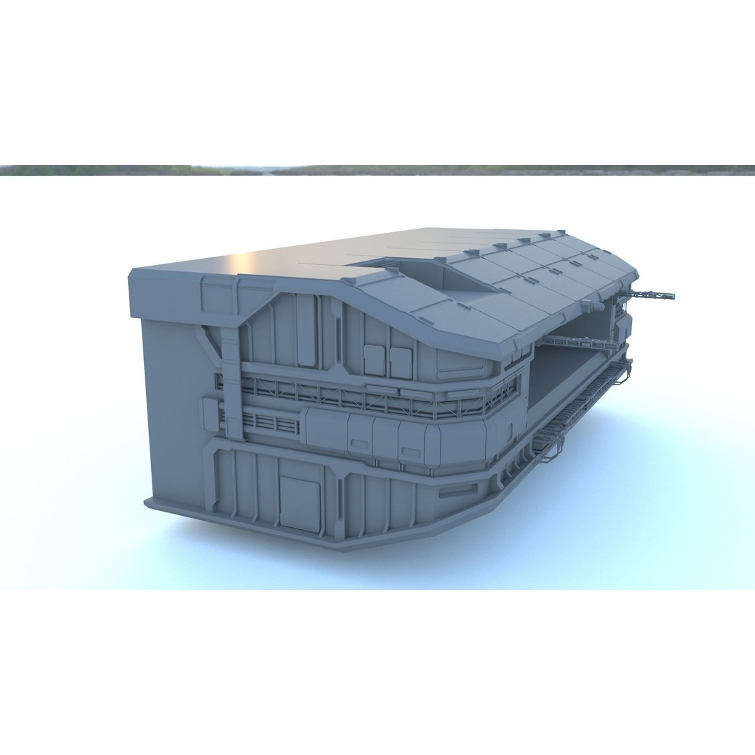Sci-Fi Structures 3D Model – Kitbash Collection, FBX & OBJ Formats - View 5