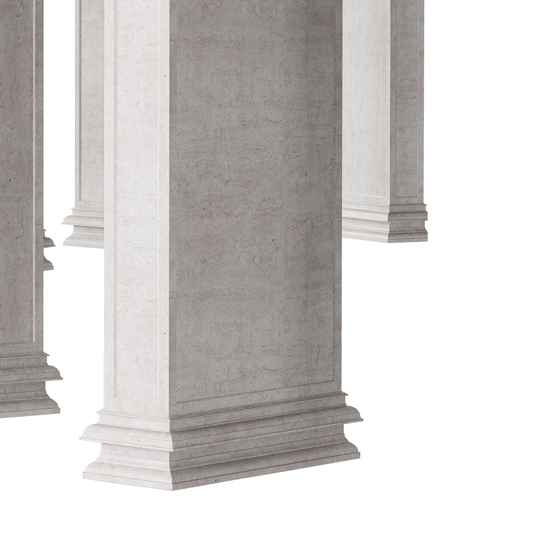 Classical Circular Marble Colonnade 3D Model – Grand Columns, PBR Textures, FBX - View 6