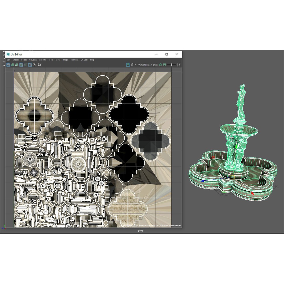 Greek Water Fountain 3D Model – Low Poly PBR Game Asset, FBX - View 11