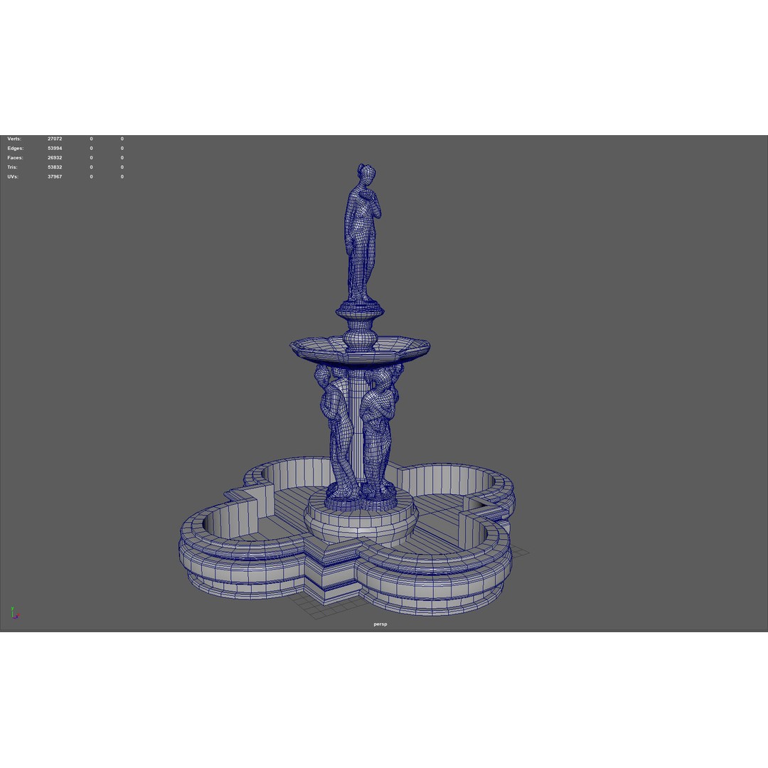 Greek Water Fountain 3D Model – Low Poly PBR Game Asset, FBX - View 7