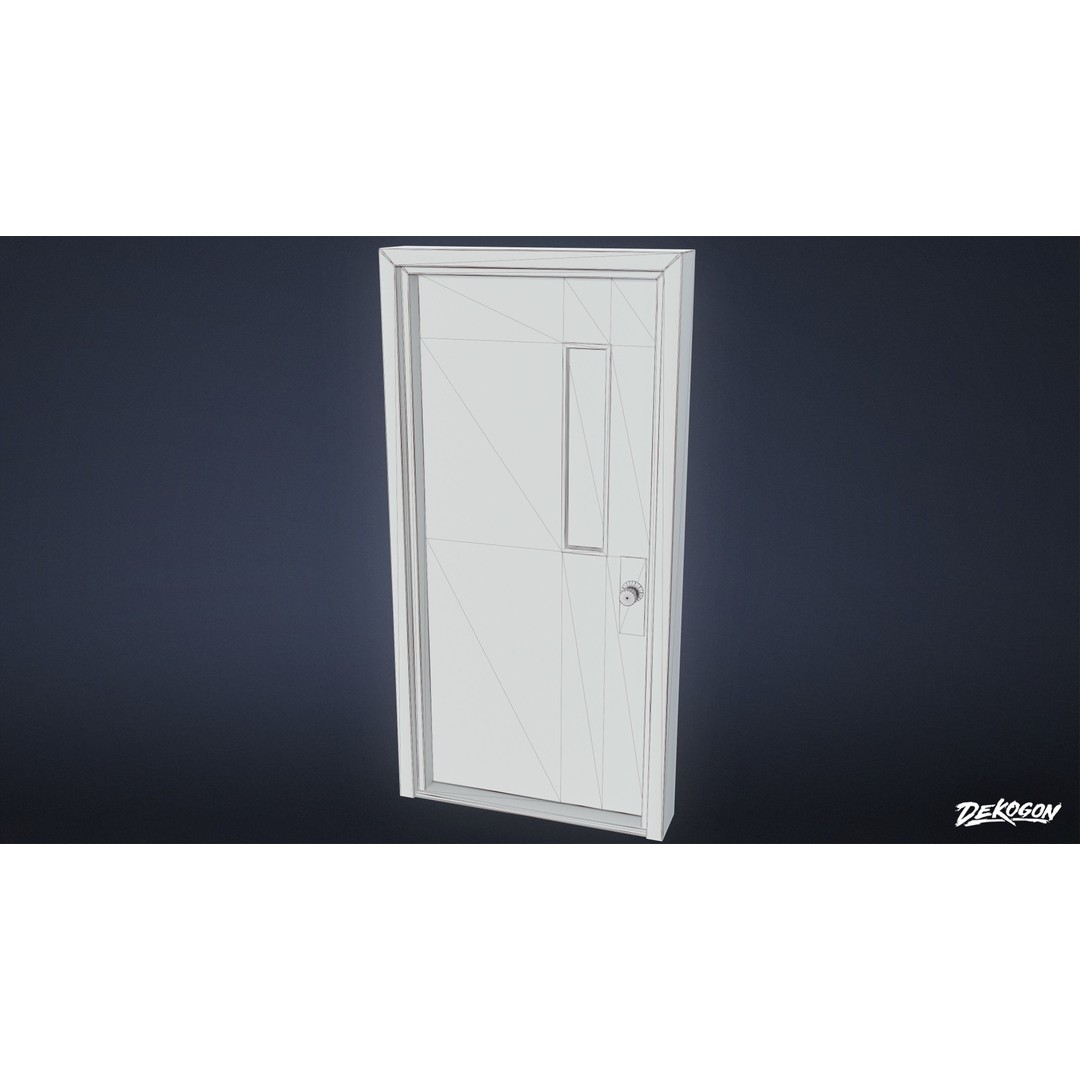 High School Classroom Door 3D Model – Low Poly Game Asset, FBX