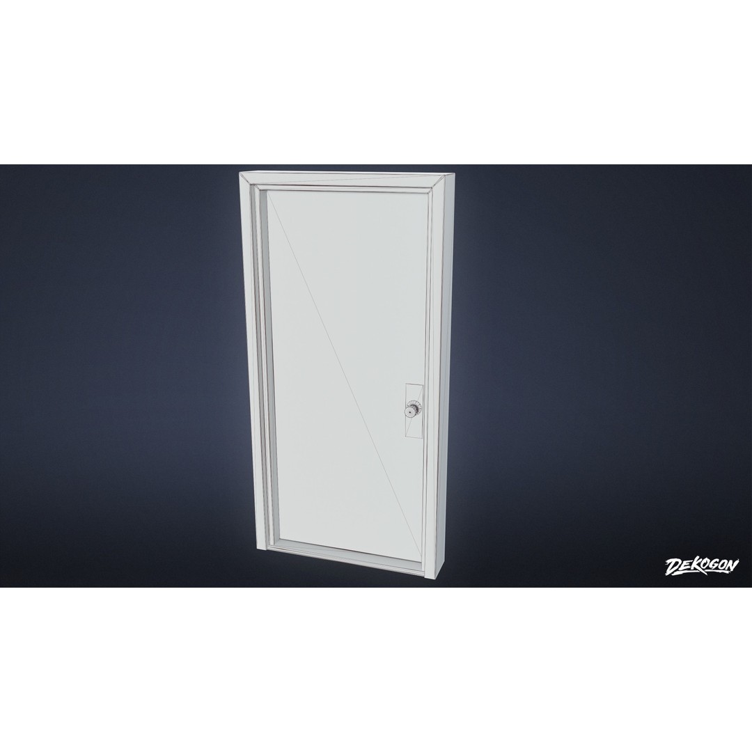 High School Classroom Door 3D Model – Low Poly Game Asset, FBX - View 10