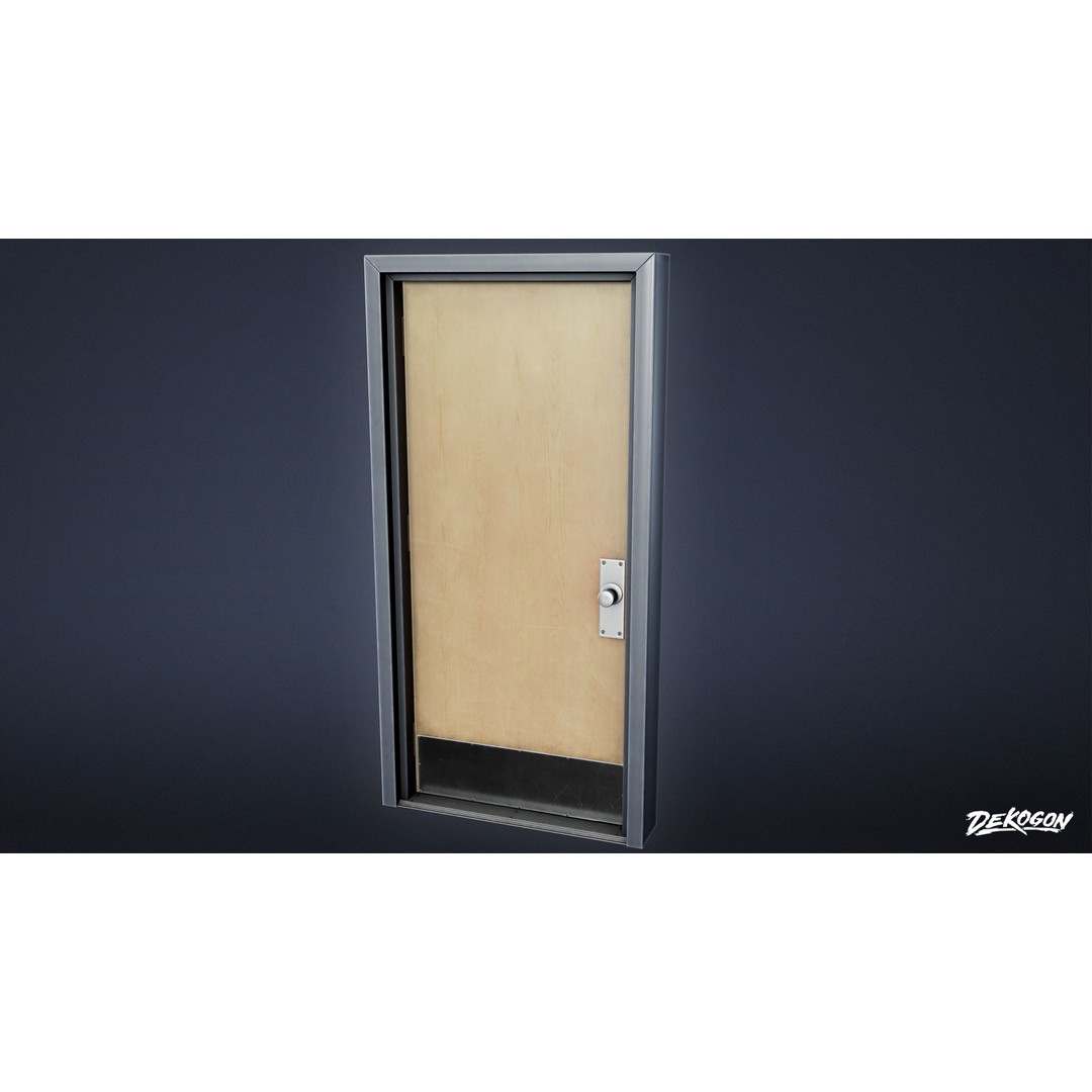 High School Classroom Door 3D Model – Low Poly Game Asset, FBX - View 5