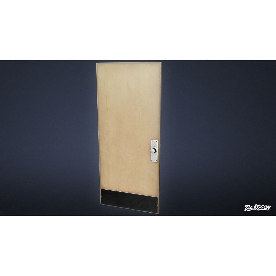High School Classroom Door 3D Model – Low Poly Game Asset, FBX - View 7