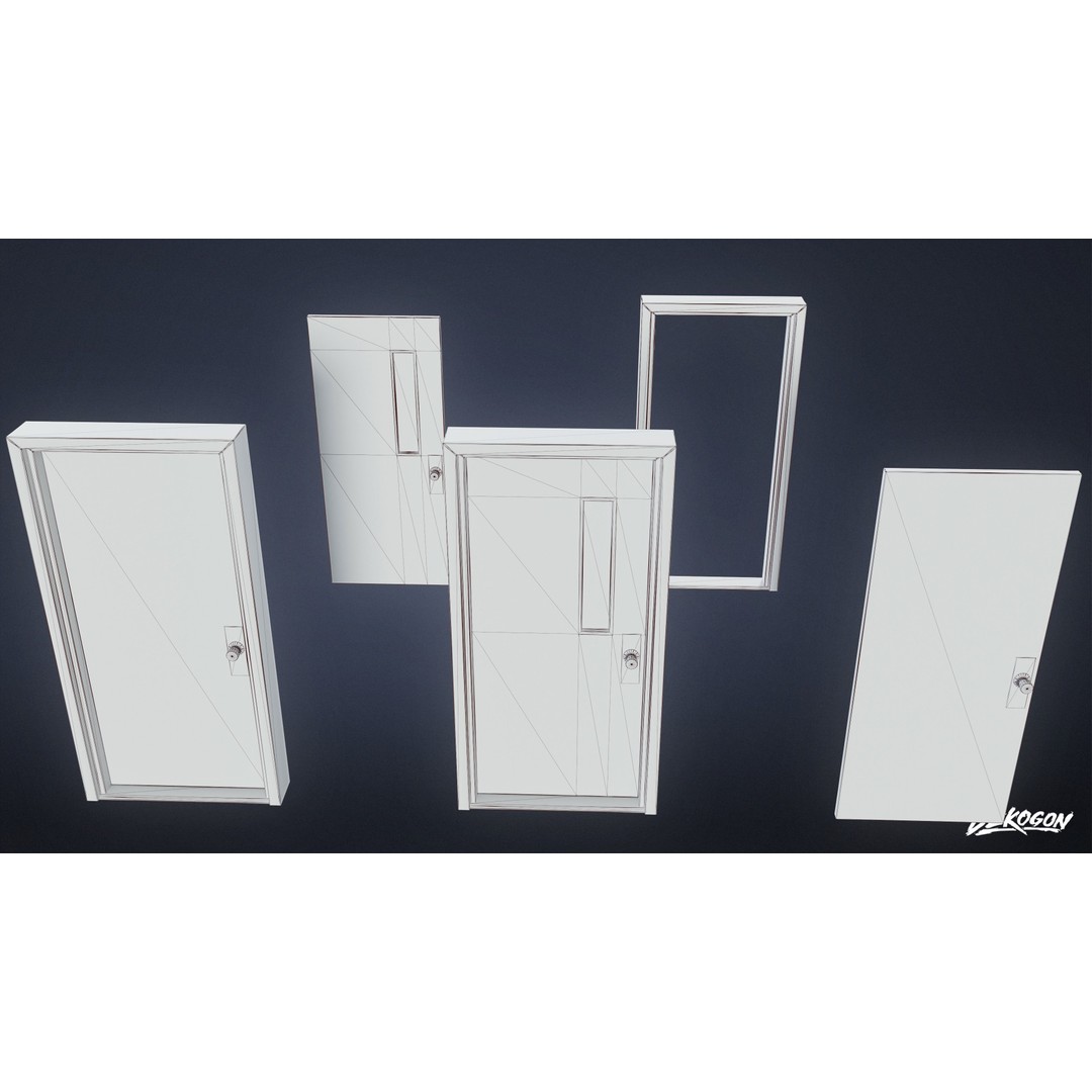 High School Classroom Door 3D Model – Low Poly Game Asset, FBX - View 9