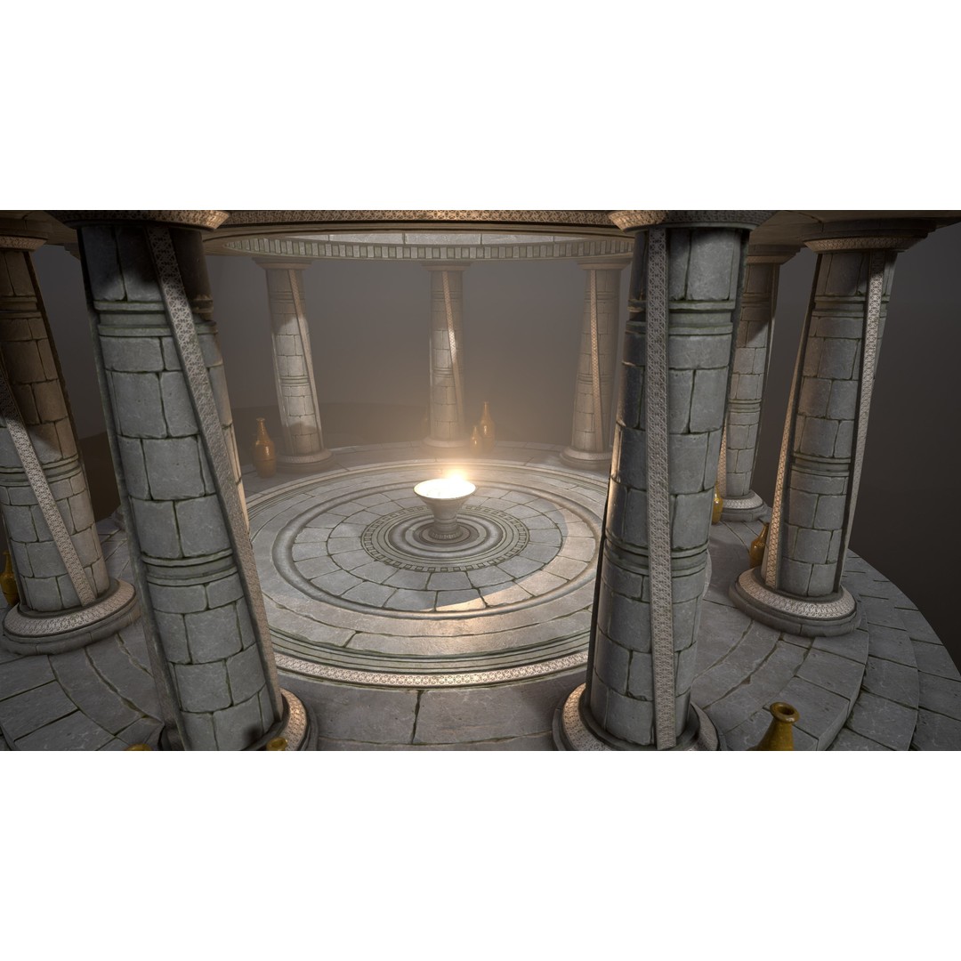 Ancient Altar 3D Model – Low Poly Game Ready, FBX, PBR Textures - View 3
