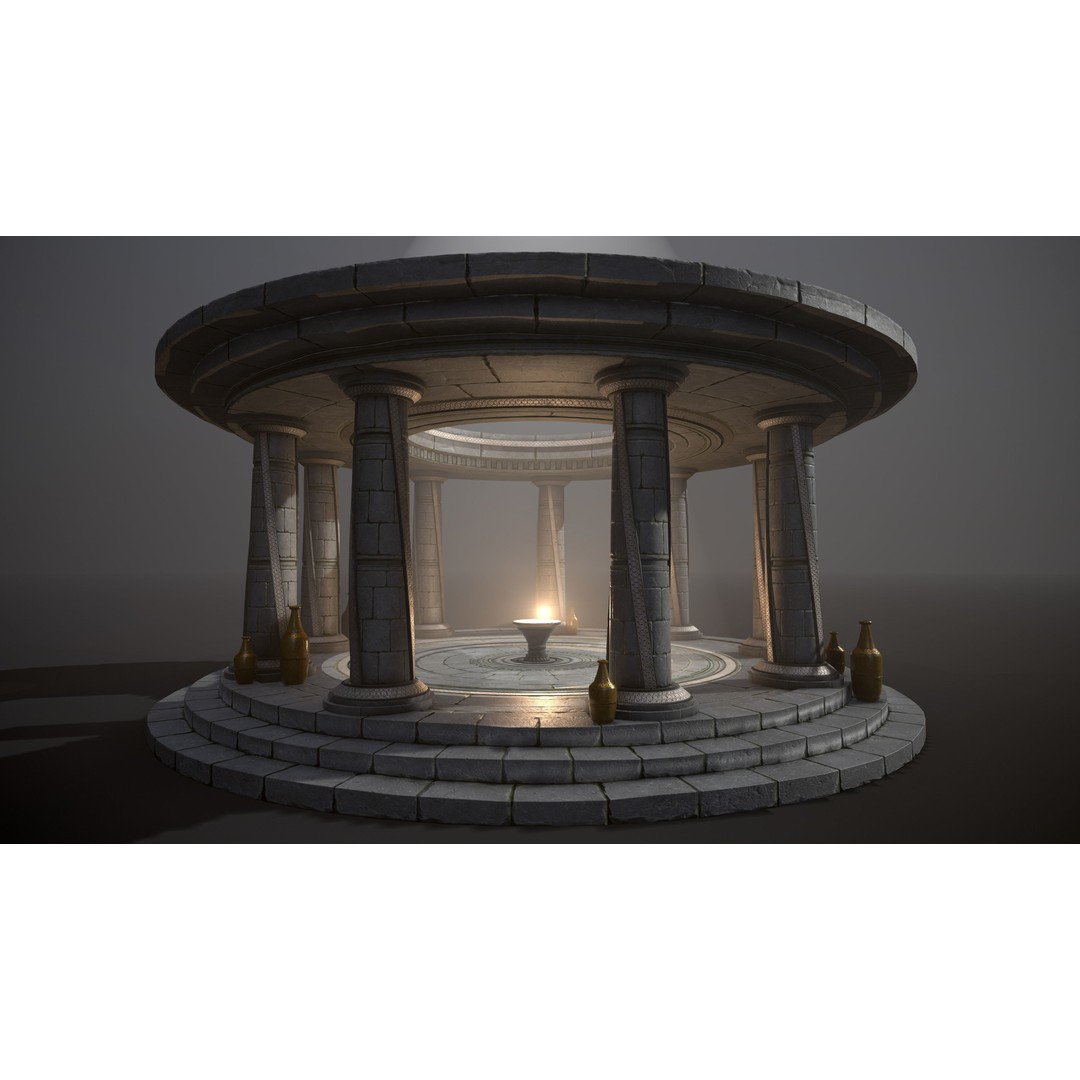 Ancient Altar 3D Model – Low Poly Game Ready, FBX, PBR Textures - View 5