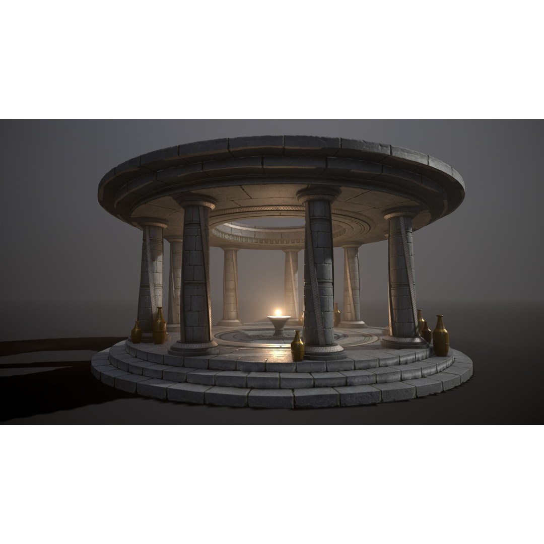 Ancient Altar 3D Model – Low Poly Game Ready, FBX, PBR Textures - View 7