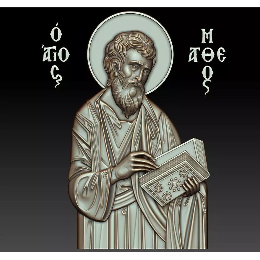 Matthew the Evangelist 3D Model – Orthodox Icon for CNC Milling - View 2