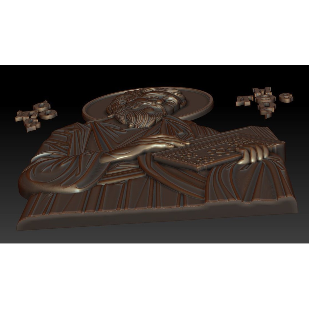 Matthew the Evangelist 3D Model – Orthodox Icon for CNC Milling - View 5