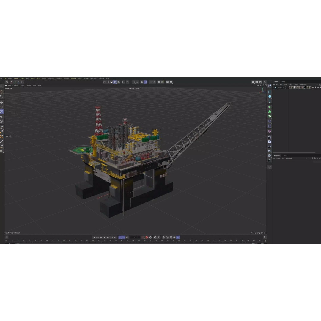 Offshore Oil Rig 3D Model – Realistic Industrial Asset, FBX, OBJ
