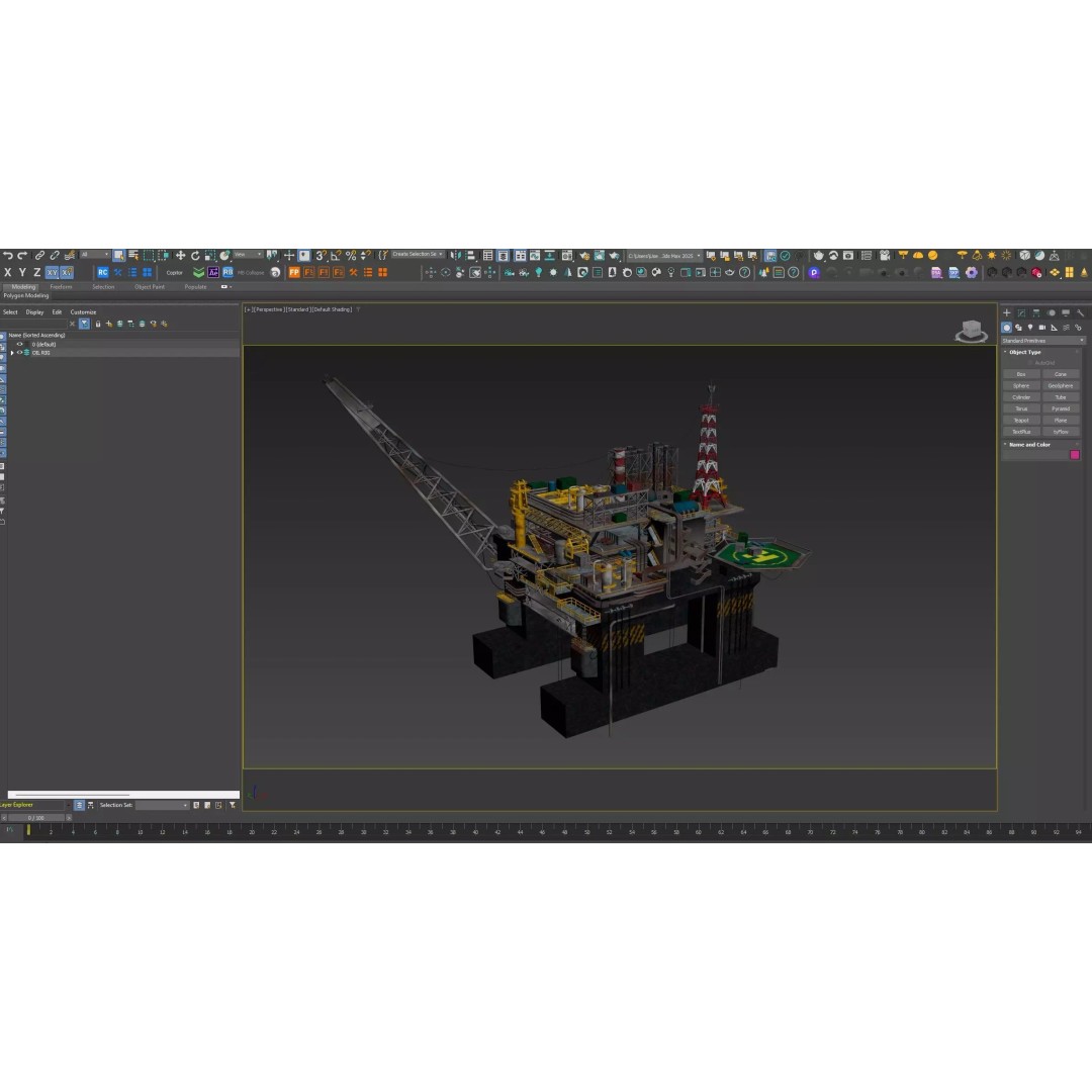 Offshore Oil Rig 3D Model – Realistic Industrial Asset, FBX, OBJ - View 10