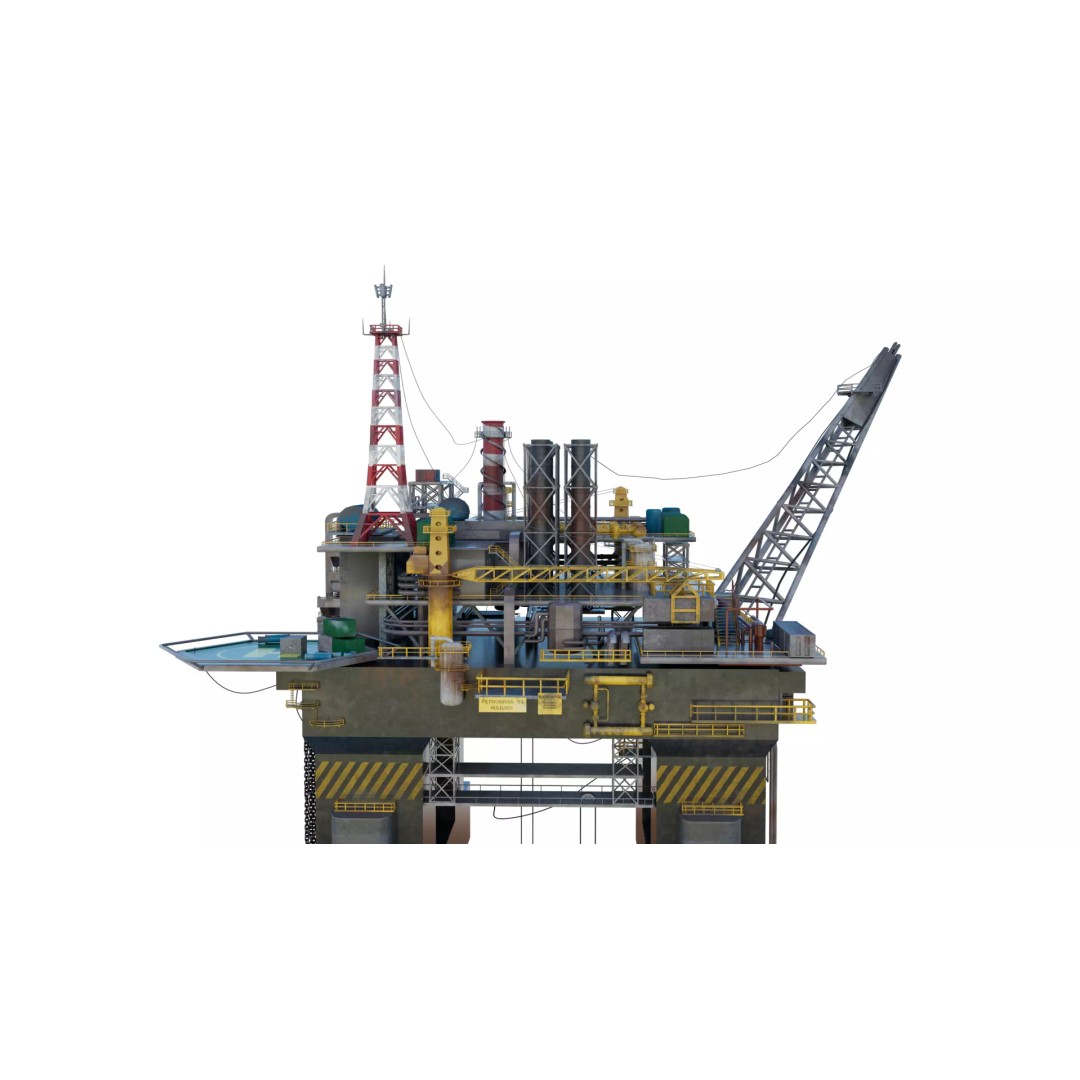 Offshore Oil Rig 3D Model – Realistic Industrial Asset, FBX, OBJ - View 2